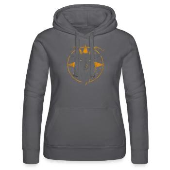Okkulte Kleidung Okkultismus Gothic Mode - Frauen Kapuzen Sweater von Russell - Grau - Vorne - Marisol (170cm)