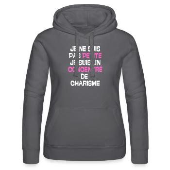 pas petite je suis un concentré de charisme - Sweat à capuche Russell Femme - gris - Devant - Marisol (170cm)