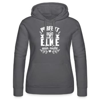 Elke - Perfekt Sein Kann Jeder Elke Nicht - Frauen Kapuzen Sweater von Russell - Grau - Vorne - Marisol (170cm)