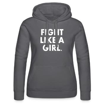 Fight like a girl - Frauen Kapuzen Sweater von Russell - Grau - Vorne - Marisol (170cm)