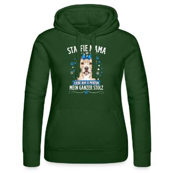 Stafford Terrier Frauchen- Brauner Staffordshire - Frauen Kapuzen Sweater von Russell - Flaschengrün - Vorne - Liana (172cm)