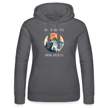 Out Of Breath Wandern Gesellschaft Natur Retro Wald - Frauen Kapuzen Sweater von Russell - Grau - Vorne - Marisol (170cm)