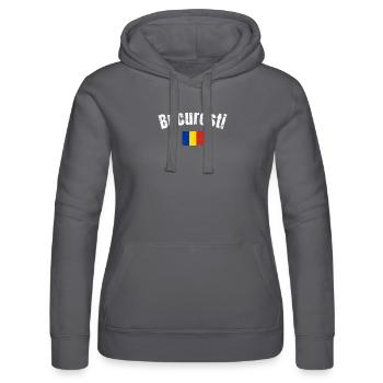 Bucuresti Vintage Romanian Romanian Flag Romanian - Women’s Hooded Sweater by Russell - grey - Front - Marisol (170cm)