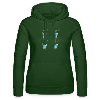 Ein Wasserglas und meine Oboe - Frauen Kapuzen Sweater von Russell - Flaschengrün - Vorne - Liana (172cm)