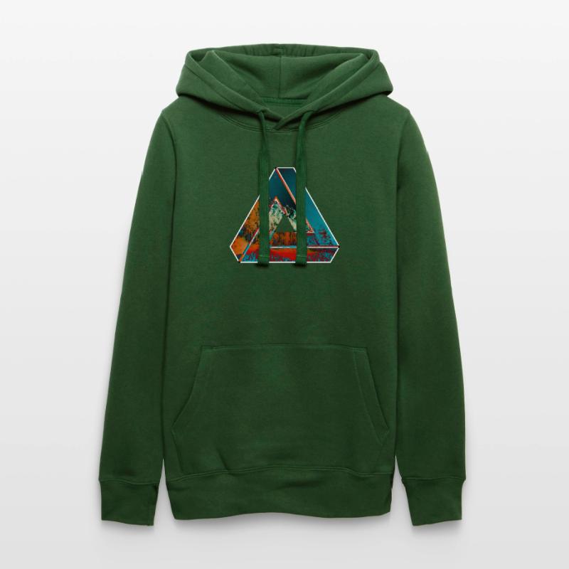 Penrose triangle optical illusion colored patterned Women’s Hooded Sweater by Russell