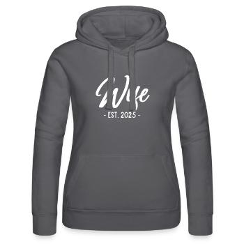 Wife EST 2025 Wife Newly Engaged Married - Women’s Hooded Sweater by Russell - grey - Front - Marisol (170cm)