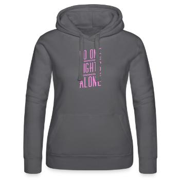No One Fights Alone -BREASTCANCERCANCER AWARENESS - Frauen Kapuzen Sweater von Russell - Grau - Vorne - Marisol (170cm)