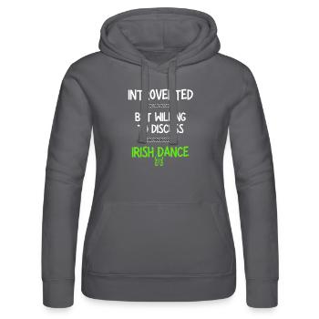 Introvertiert, aber bereit, über irischen Tanz zu diskutieren - Frauen Kapuzen Sweater von Russell - Grau - Vorne - Marisol (170cm)