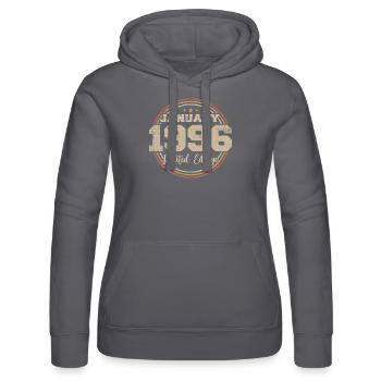 Les légendes sont nées en janvier 1996 - Sweat à capuche Russell Femme - gris - Devant - Marisol (170cm)