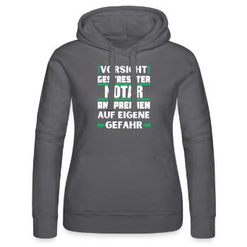 Gestresster Notar nicht ansprechen! - Frauen Kapuzen Sweater von Russell - Grau - Vorne - Marisol (170cm)