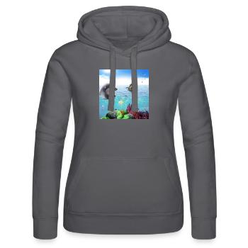 Dolphin Seal Szene Poster - Frauen Kapuzen Sweater von Russell - Grau - Vorne - Marisol (170cm)