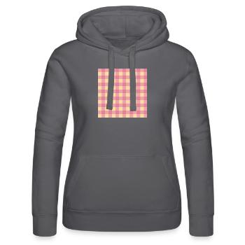 Retro 70's Buffalo Plaid Pattern Jaune & Rose - Sweat à capuche Russell Femme - gris - Devant - Marisol (170cm)