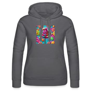 Popart schmelzender Lutscher Lolli - Frauen Kapuzen Sweater von Russell - Grau - Vorne - Marisol (170cm)