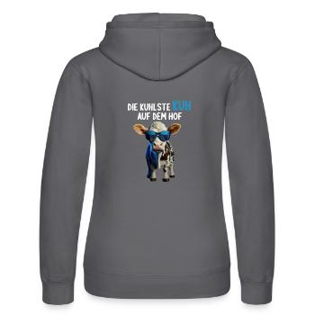 Kühe Landwirt Landwirtin Kuhliebhaber lustiges Kuh - Frauen Kapuzen Sweater von Russell - Grau - Hinten - Marisol (170cm)