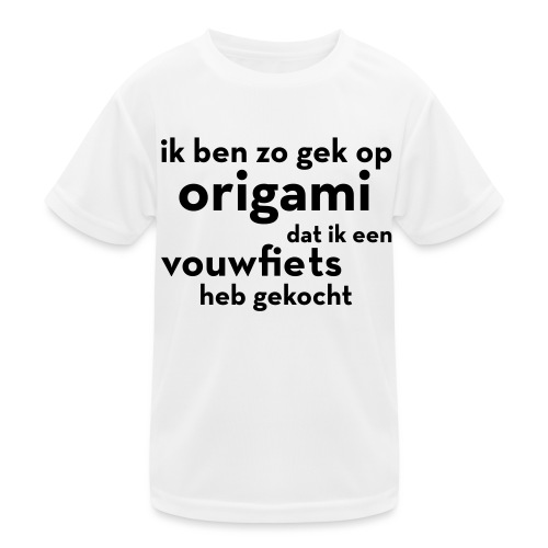 Origami - Vouwfiets - Functioneel T-shirt voor kinderen