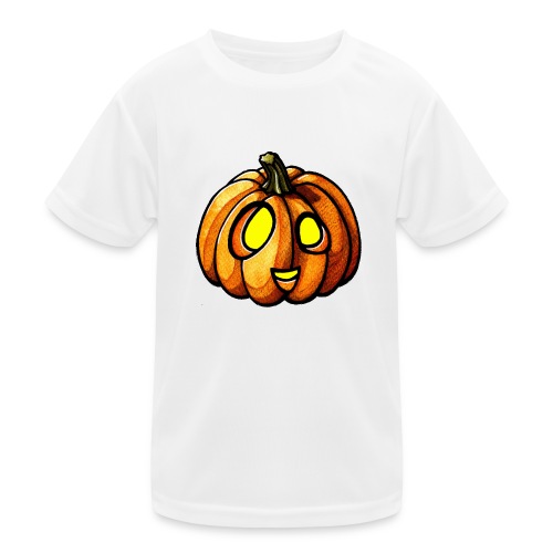 Pumpkin Halloween watercolor scribblesirii - Funkcjonalna koszulka dziecięca