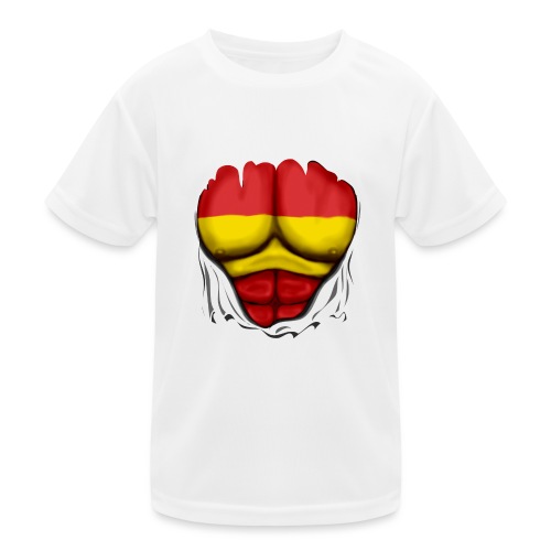 España Flag Ripped Muscles six pack chest t-shirt - Kids Functional T-Shirt