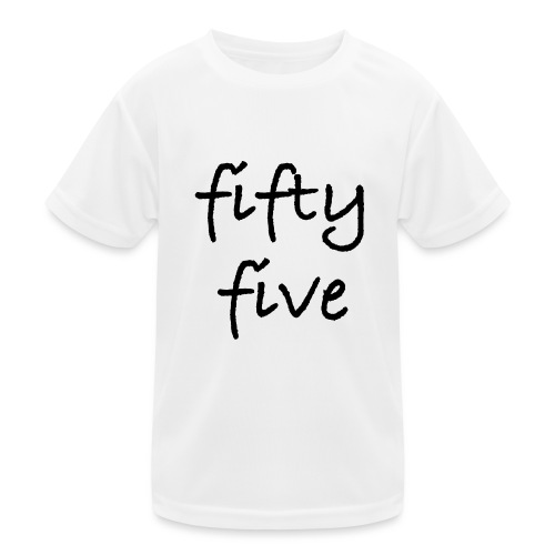 Fiftyfive -teksti mustana kahdessa rivissä - Lasten tekninen t-paita