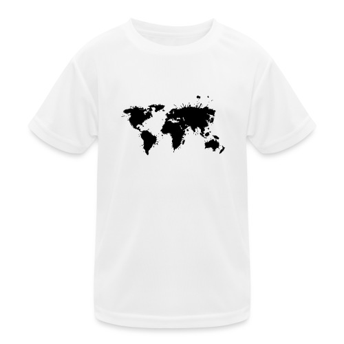 Weltkarte Splash - Kinder Funktions-T-Shirt
