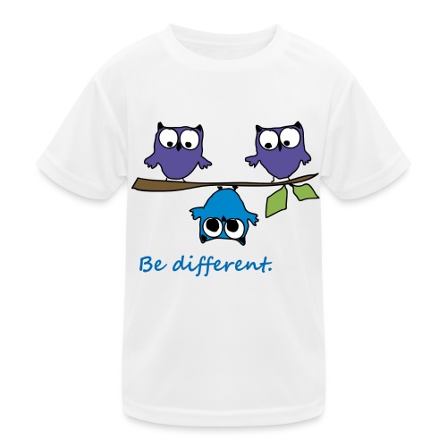 Vogel auf Ast - Be different - Kinder Funktions-T-Shirt