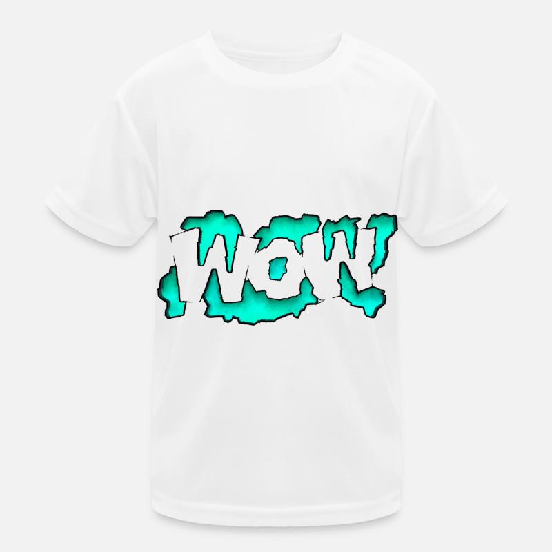 Graffity Text Art Wow! - Kids Functional T-Shirt - white