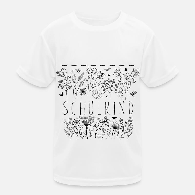 Schulkind Einschulung Blumen Schmetterlinge Schule Kinder Funktions-T-Shirt