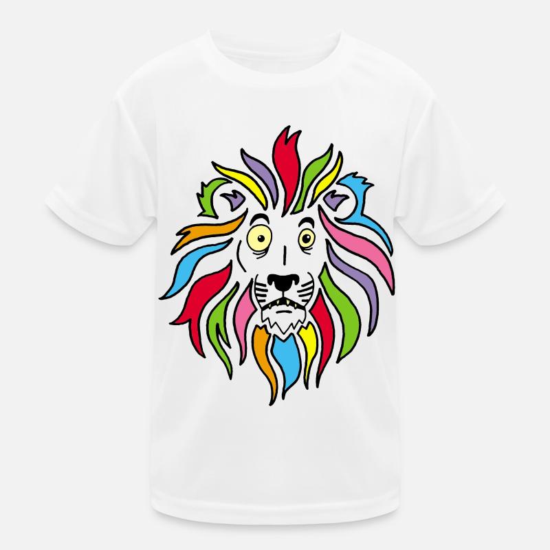Lion et crinière multicolore T-shirt sport Enfant