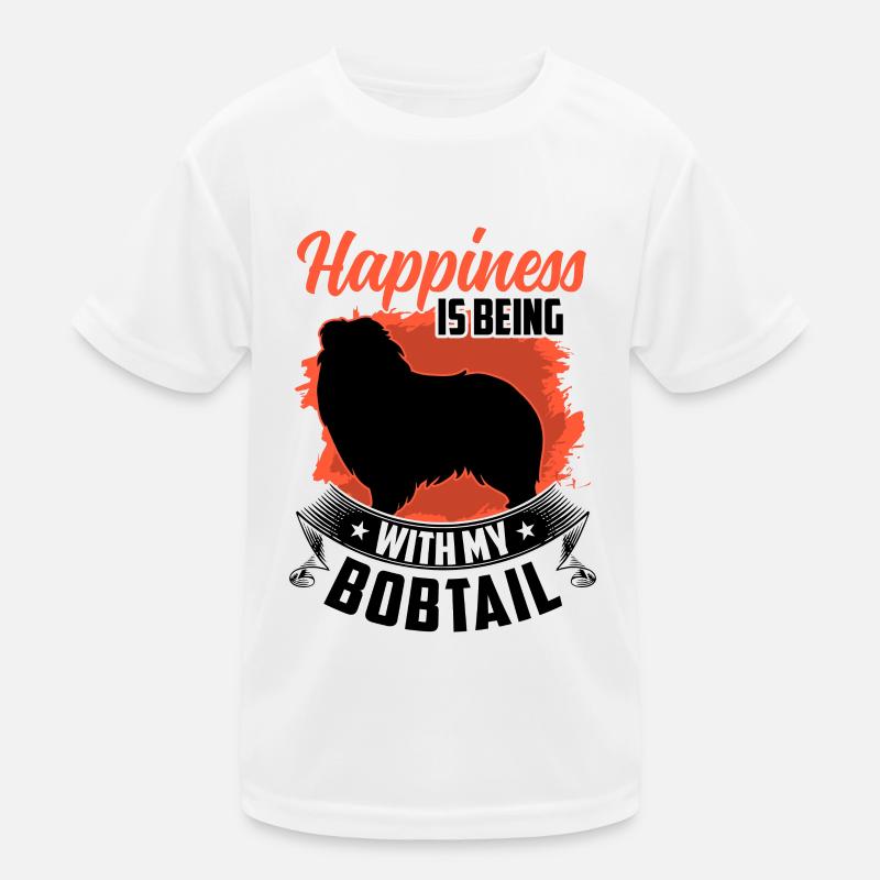 Bobtail makes Old English Shepherd happy Kids Functional T-Shirt