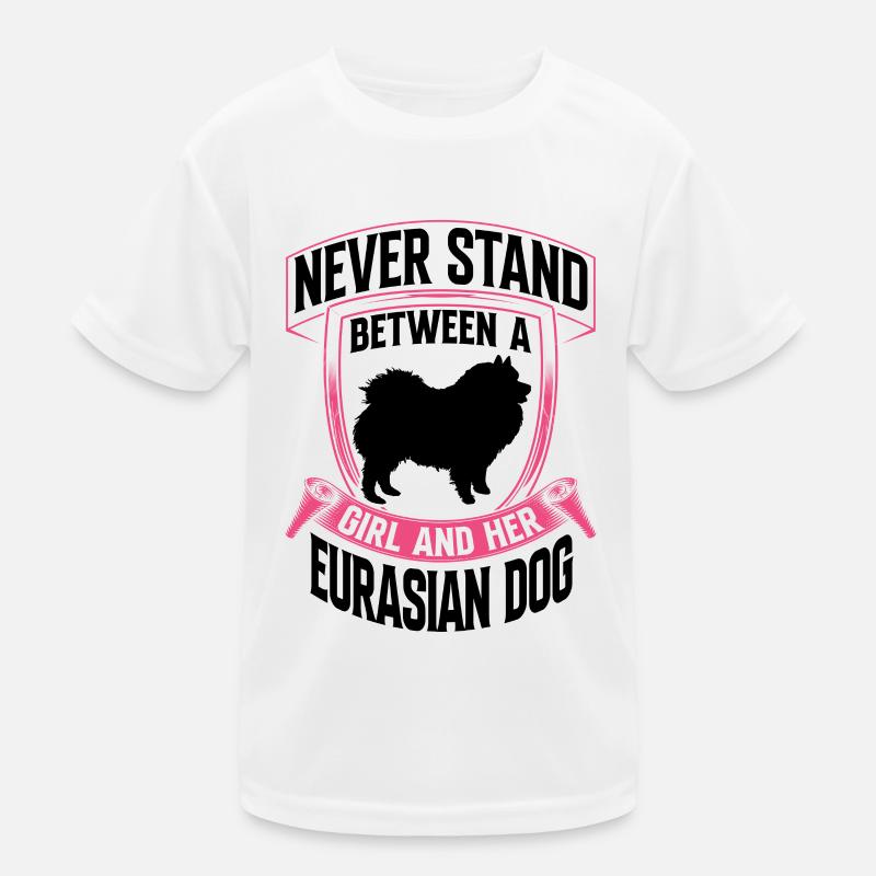 Mädchen und ihr Eurasier Eurasian Spitz Kinder Funktions-T-Shirt
