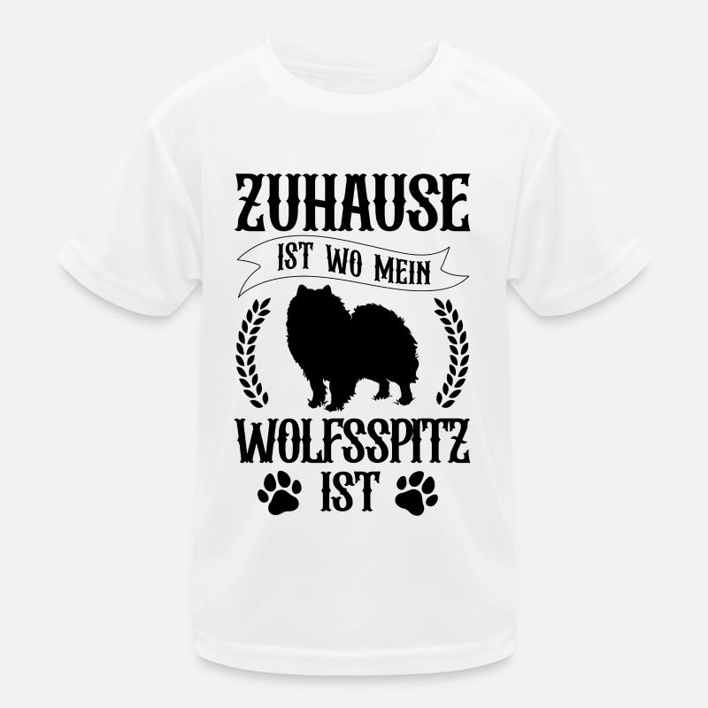 Wolfsspitz ist mein Zuhause Deutscher Spitz Kinder Funktions-T-Shirt