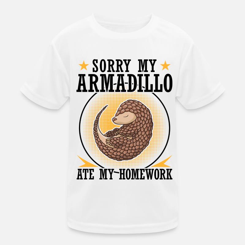 Armadillo ate homework Armadillo Kids Functional T-Shirt