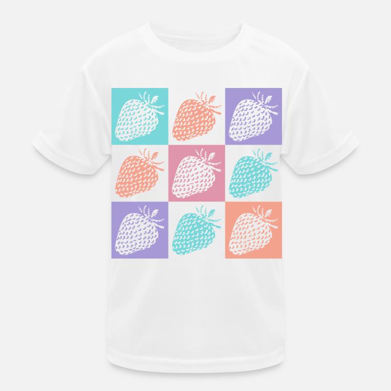 Erdbeeren Bunte Sommerfarben Kinder Funktions-T-Shirt