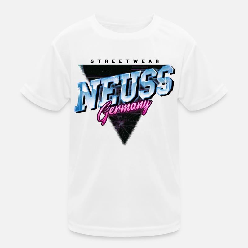 Neuss Germany City Skyline Vintage Retro Kids Functional T-Shirt