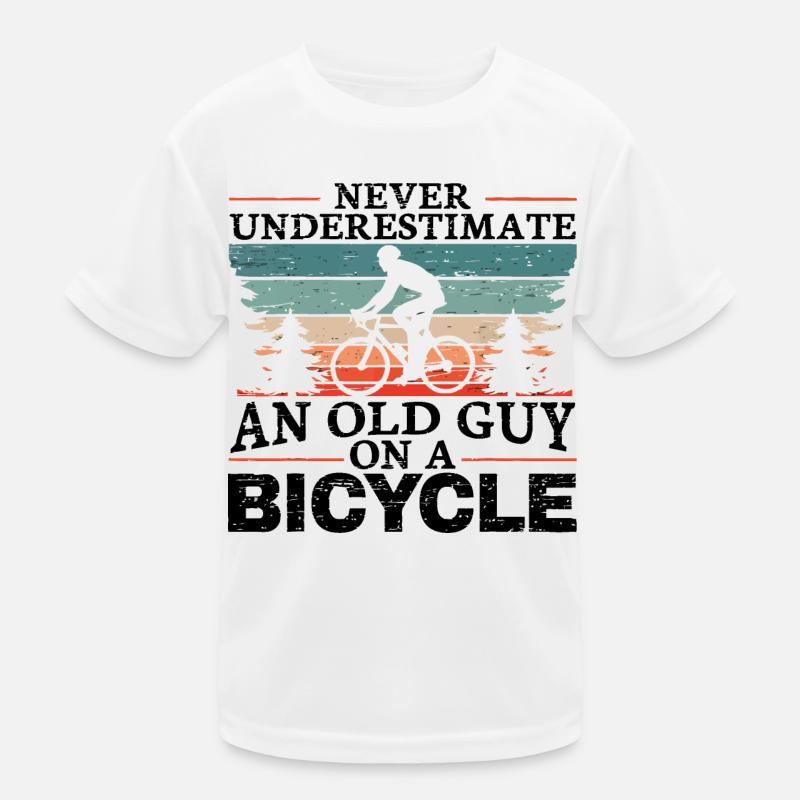 Never Underestimate An Old Man On A Bicycle Men T-shirt sport Enfant