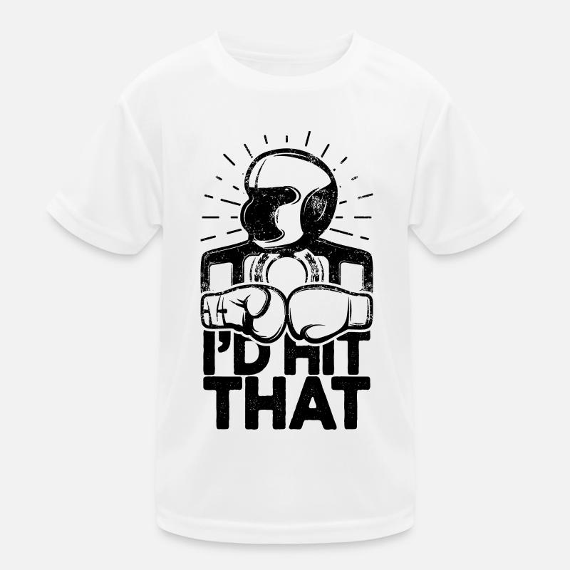 Ich würde diesen lustigen Box-Retro-Boxer treffen Kinder Funktions-T-Shirt