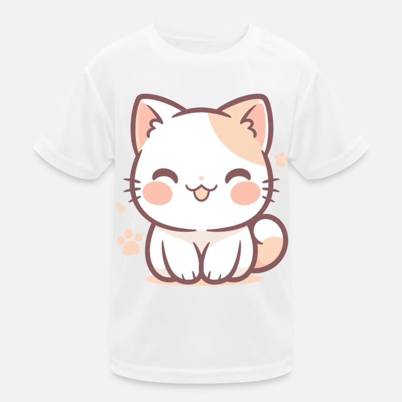 Un chaton chibi souriant T-shirt sport Enfant