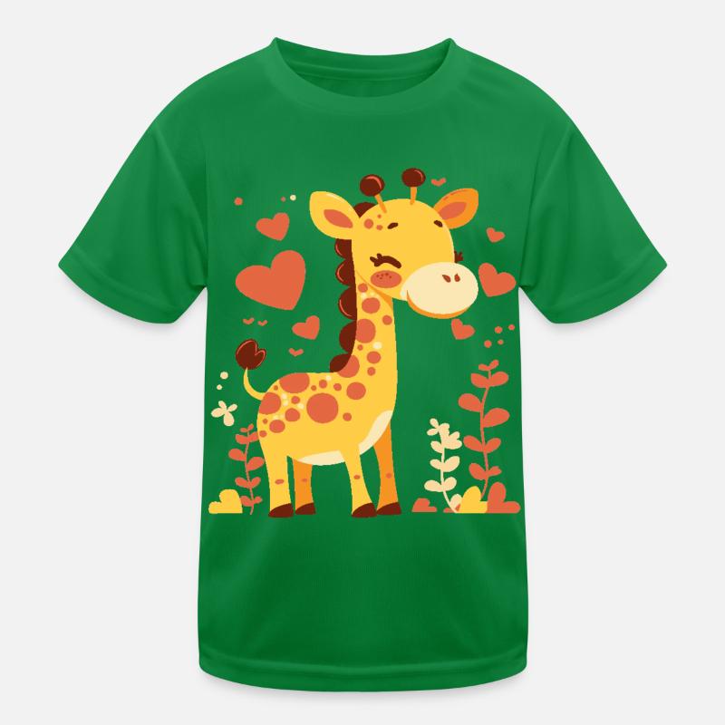Süßes Chibi Giraffe Geschenk zur Geburt Kinder Funktions-T-Shirt