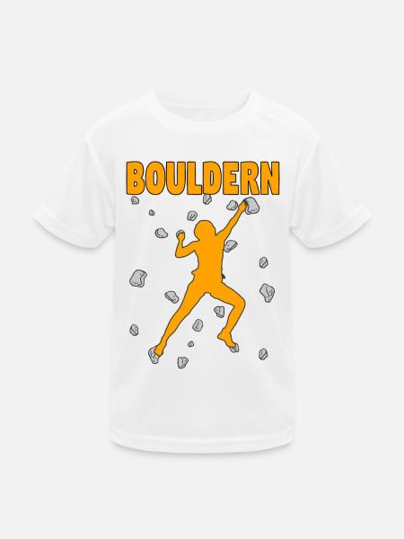 Bouldering Bouldering Climbing Boulderer Bouldering - Kids Functional T-Shirt - white - Front