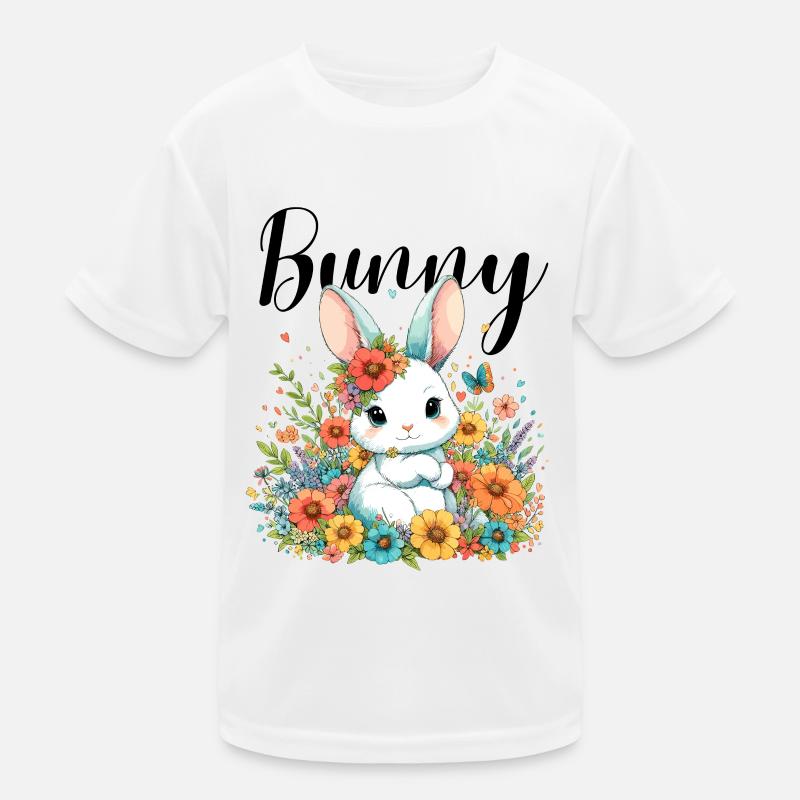 Bunny Bunny Mom Easter Easter Bunny Flowers Cute Kids Functional T-Shirt