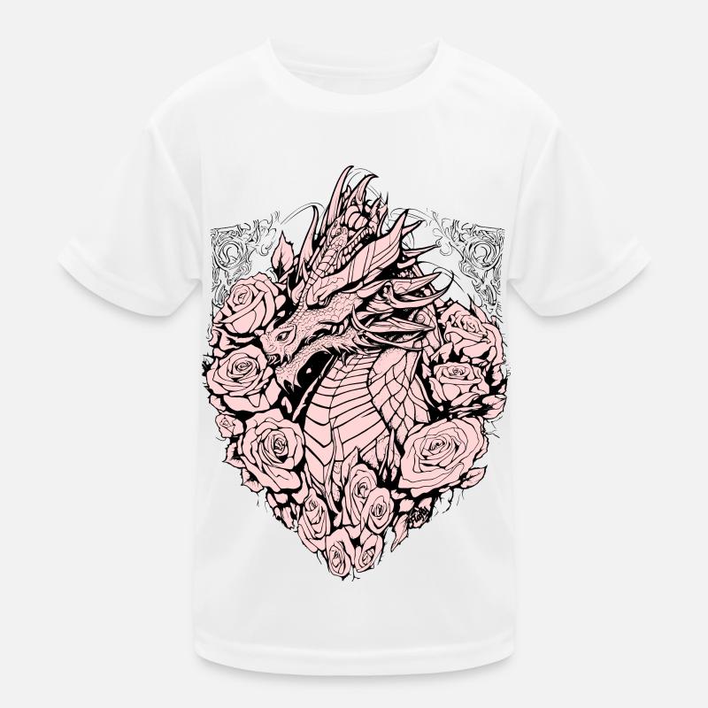 Drache im Schild Kinder Funktions-T-Shirt