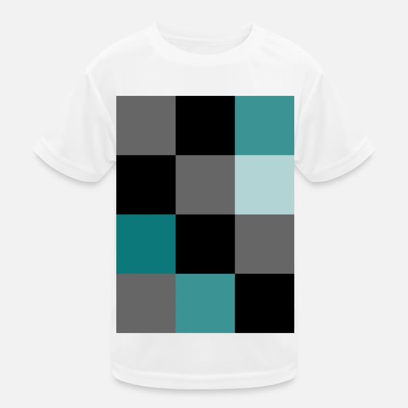 Teal Pixel Kids Functional T-Shirt