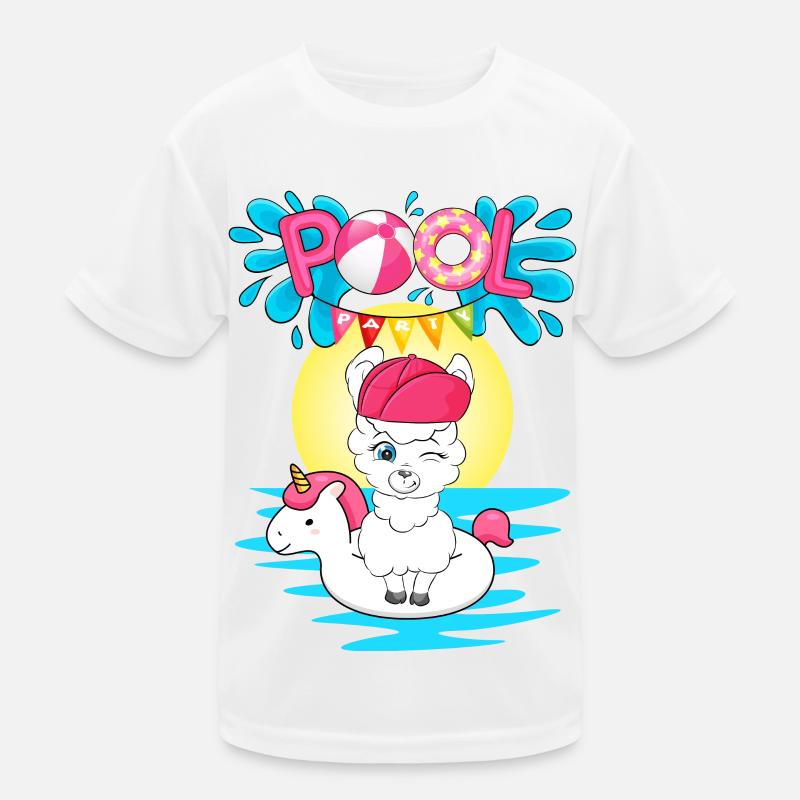 Alpaka Pool Party Kinder Funktions-T-Shirt