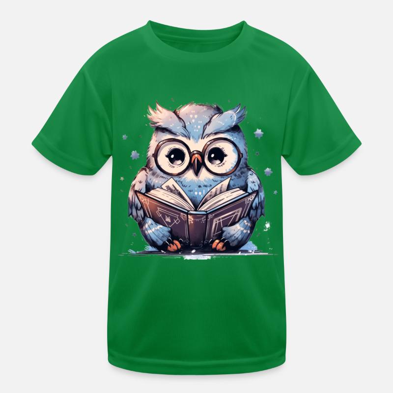 Süße Eule Buch Lesen Lesefan Bücher Kinder Funktions-T-Shirt