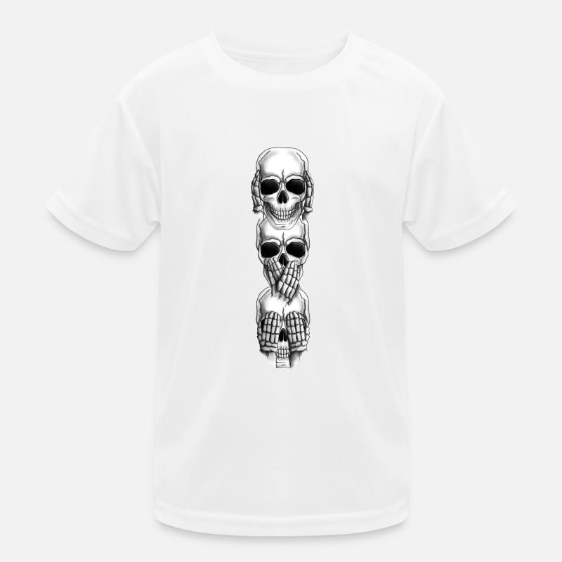 Skull gestures vertically Kids Functional T-Shirt