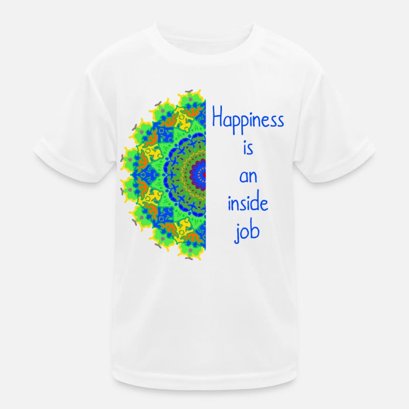 „Happiness is an inside job“ Mandala tribal bunt 4 Kinder Funktions-T-Shirt