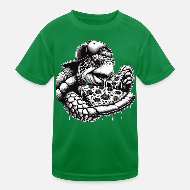 Schildkröte Pizza Cappy Geschenk Kinder Funktions-T-Shirt
