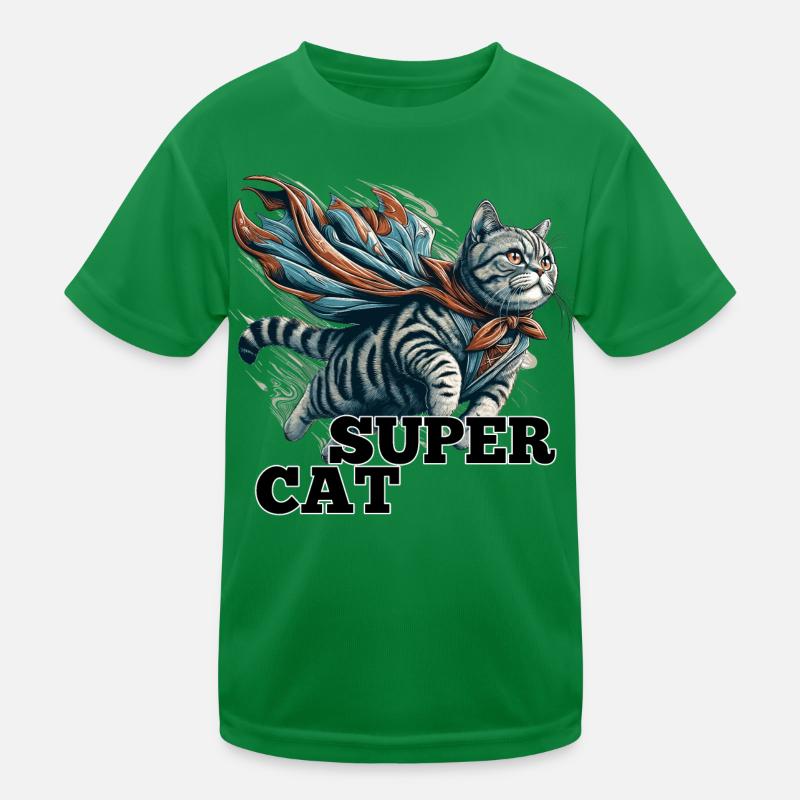 Super Katze Britisch Kurzhaar BKH getigert Kinder Funktions-T-Shirt