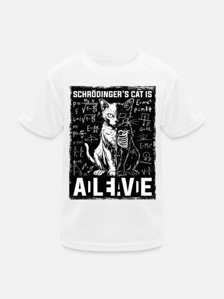 Le chat de Schrödinger est mort et vivant - T-shirt sport Enfant - blanc - Devant