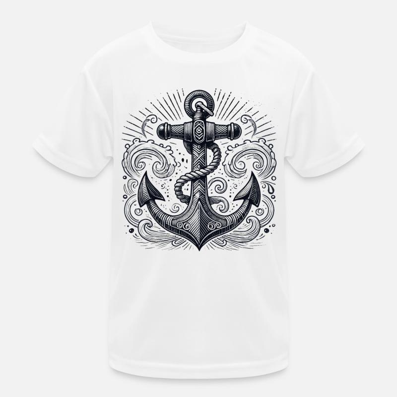 Anker Schiffsanker Anker cool maritim Geschenk Kinder Funktions-T-Shirt