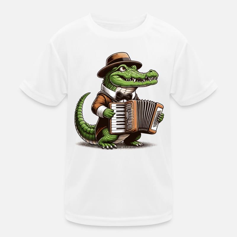 Crocodile Accordéon Harmonica Musique Cadeau T-shirt sport Enfant